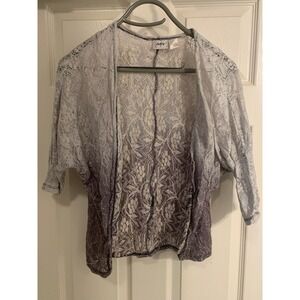 Daytrip Women's S 3/4 Sleeve Lace Cardigan Blue‎ Gray
